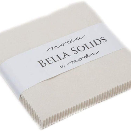 Eggshell White Moda Bella Solids Charm Pack by Moda Fabrics; 42-5" Quilt Squares