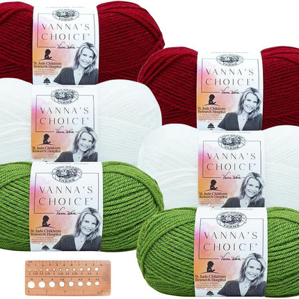 Lion Brand Yarn - Vanna's Choice - 6 Pack Assortment with Needle Gauge (Parent)