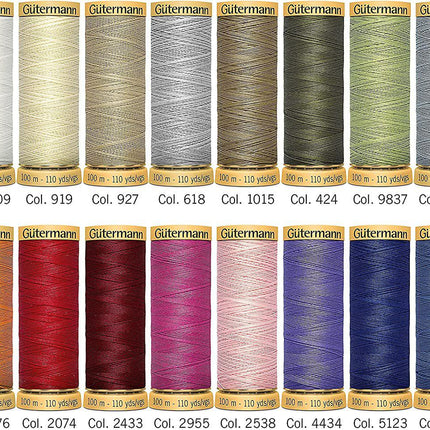 Gutermann 734521-2 Thread Set Natural Cotton 50 100m x 10 reels