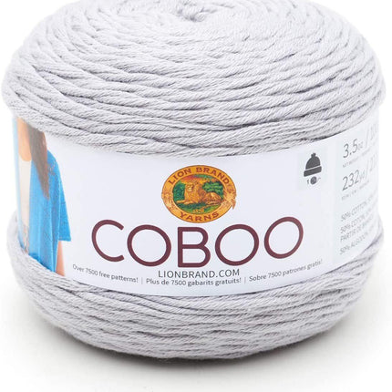 Lion Brand Yarn - Coboo - 6 Pack with Pattern Cards in Color (Silver)