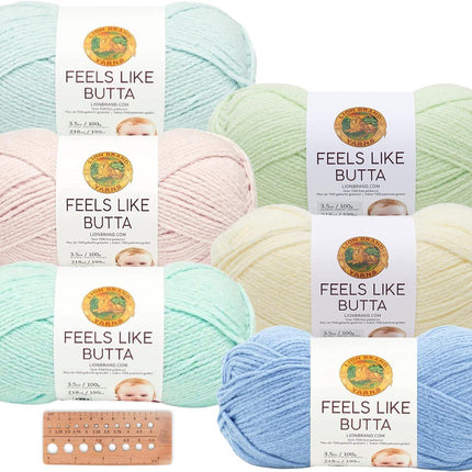 Lion Brand Yarn - Feels Like Butta - 6 Skein Assortment (Pastels)