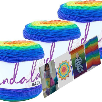 Lion Brand Yarn - Mandala Baby - 3 Pack with Pattern Cards (Parent)