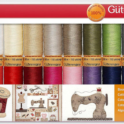 Gutermann 734521-2 Thread Set Natural Cotton 50 100m x 10 reels