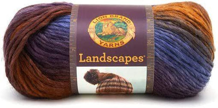 Lion Brand Yarn - Landscapes - 6 Pack with Pattern Cards (Mountain Range)