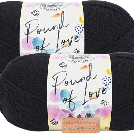 Lion Brand Yarn - Pound of Love - 2 Pack (Black)