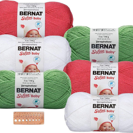 Bernat Softee Baby Yarn - 6 Skein Assortment (Christmas Holiday)
