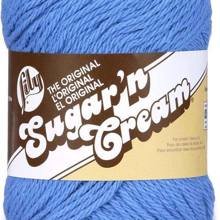 Lily Sugar 'n Cream Yarn - 100% Cotton - Assortment (Blueberry)