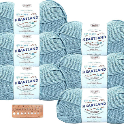 Lion Brand Yarn - Heartland - 6 Skeins with Needle Gauge (Voyageurs)