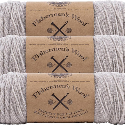 (3 Pack) Lion Brand Yarn Fishermen's Wool Yarn, Oatmeal