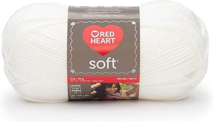 Red Heart Soft Yarn - 6 Balls - Matching Dye Lot (White)