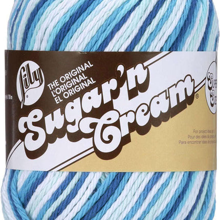 Lily Sugar 'n Cream Yarn - 100% Cotton - Assortment (Blueberry)