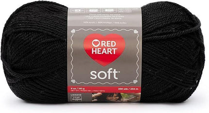 Red Heart Soft Yarn - 6 Balls - Matching Dye Lot (Black)