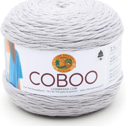 Lion Brand Yarn - Coboo - 6 Pack with Pattern Cards in Color (Silver)