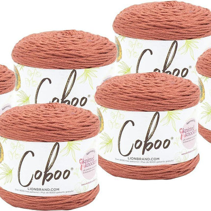 Lion Brand Yarn - Coboo - 6 Pack with Needle Gauge (Admiral)