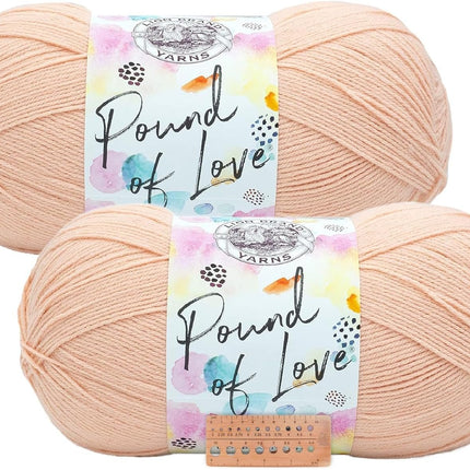 Lion Brand Yarn - Pound of Love - 2 Pack (Pink Salt)