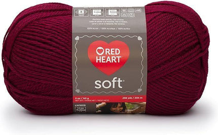 Red Heart Soft Yarn - 6 Balls - Matching Dye Lot (Wine)