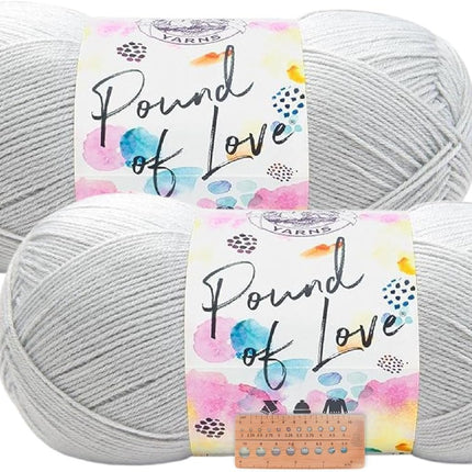 Lion Brand Yarn - Pound of Love - 2 Pack (Elephant Grey)