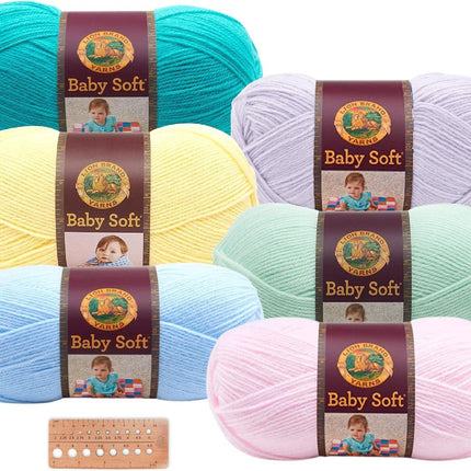 Lion Brand Yarn - Baby Soft - 6 Skein Assortment (Mix 1)