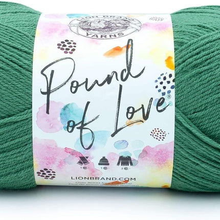 Lion Brand Yarn - Pound of Love - Christmas Holiday #1 with Needle Gauge (Green & Red)