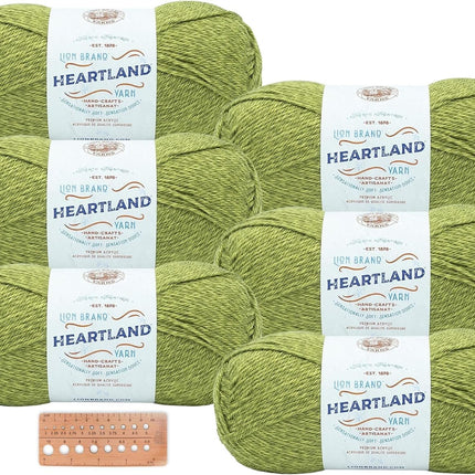 Lion Brand Yarn - Heartland - 6 Skeins with Needle Gauge (Haleakala)