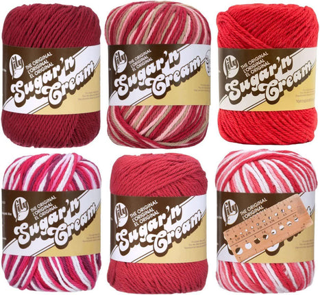 pack Of 3) Lily Sugar'n Cream Yarn - Solids-red : Target
