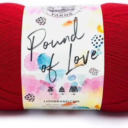 Lion Brand Yarn - Pound of Love - Christmas Holiday #1 with Needle Gauge (Green & Red)