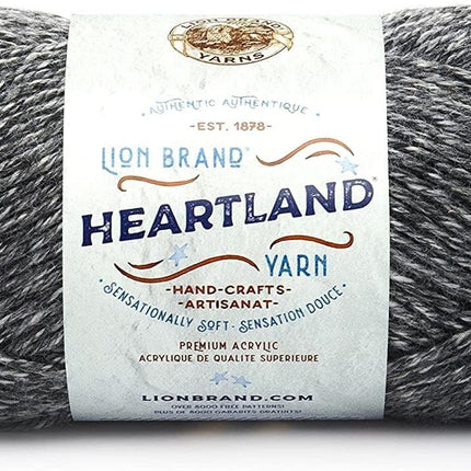 Lion Brand Yarn - Heartland - 6 Skein Assortment with Needle Gauge (Salt & Pepper)